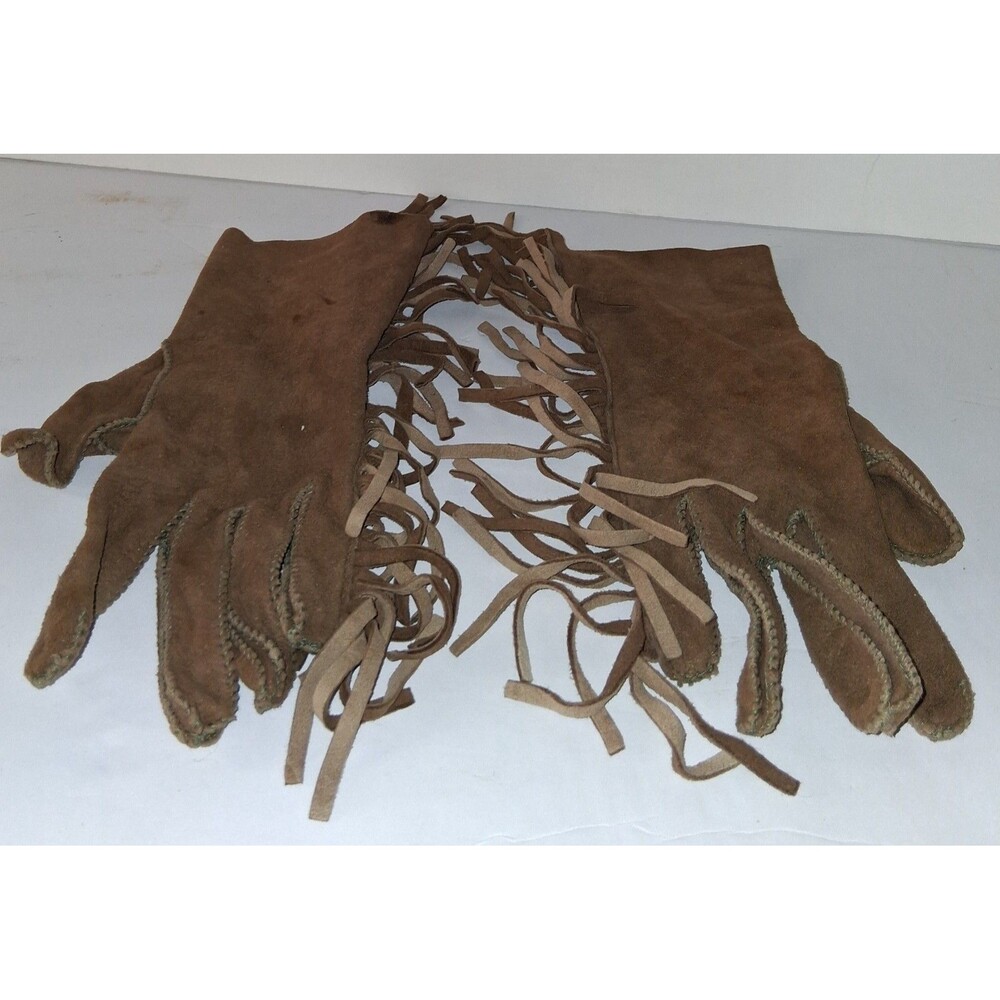 Fringe Suede Gloves Small